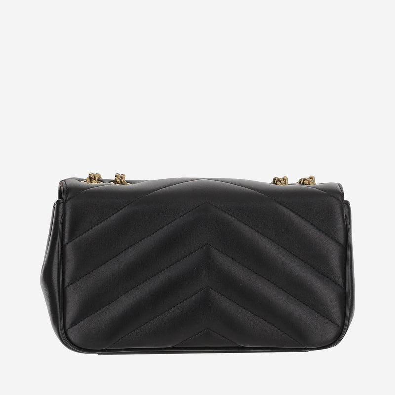 Saint Laurent Loulou Shoulder Bag — Black Lambskin