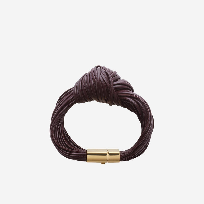 Bottega Veneta Leather Knot Bracelet — Red Lambskin Bracelets