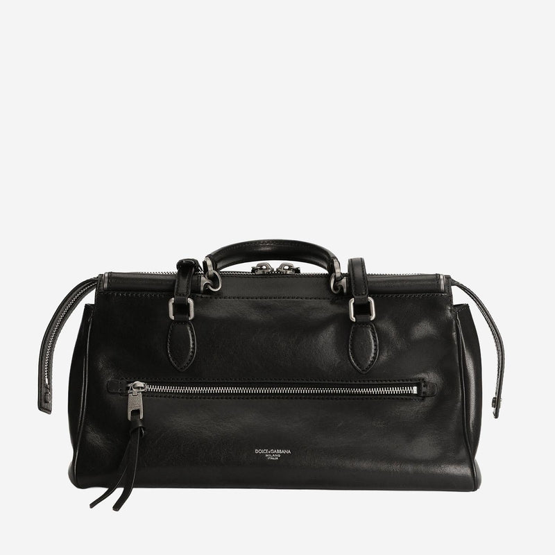Dolce & Gabbana Vittoria Shoulder Bag — Black Calfskin