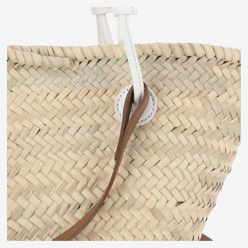 Filippo Catarzi Handcrafted Straw Shoulder Bag — Beige