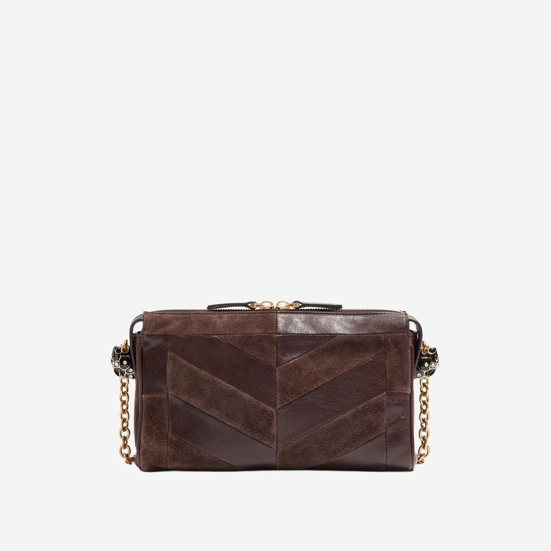 Valentino Garavani Panthea Shoulder Bag — Brown Leather