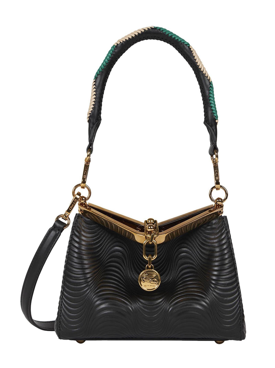 Etro Vela Shoulder Bag — Black Calf Leather