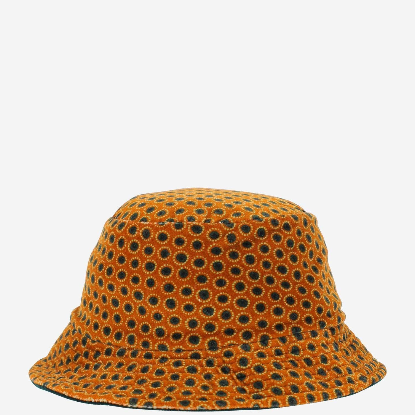 Grevi 3214 All-Over Geometric Pattern Bucket Hat — Orange Cotton