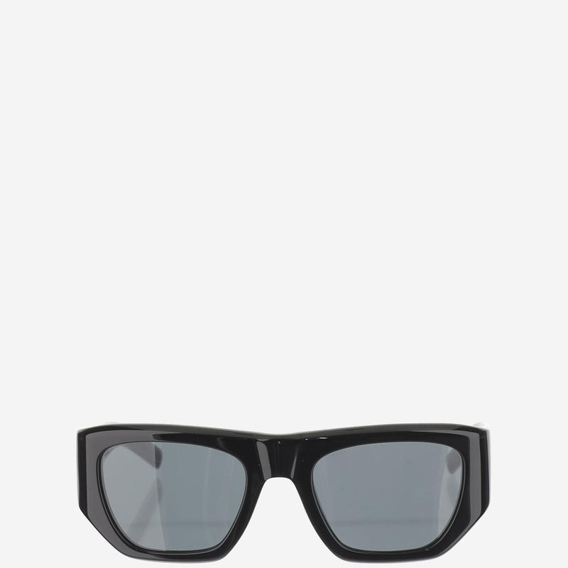 Saint Laurent 810815 Square Logo-Detailed Acetate Sunglasses — Black Frame Acetate; Lenses Nylon