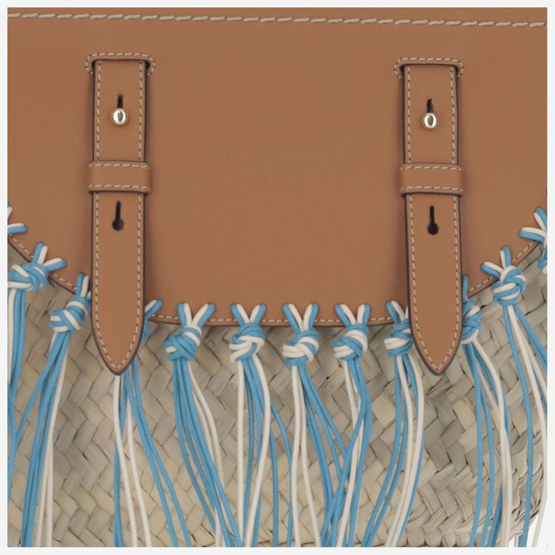 Cuba Lab Tropicana Shoulder Bag — Beige Raffia
