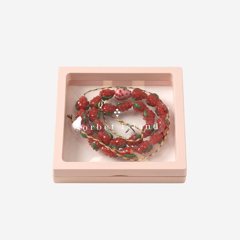 Sorbet Island Strawberry-Shaped Glass Bead Necklace — Multicolor Necklaces
