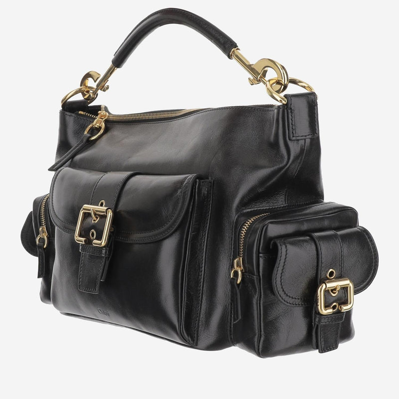 Chloé Buffalo Leather Shoulder Bag — Black