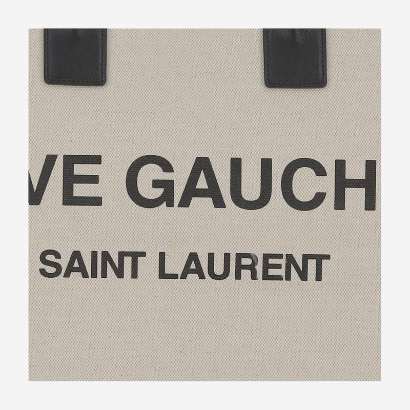 Saint Laurent Rive Gauche Tote Bag — Beige Cotton