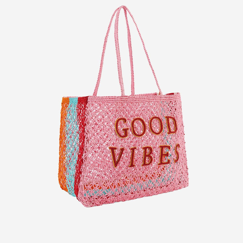 Wild Ulyss Tote Bag — Pink Raffia