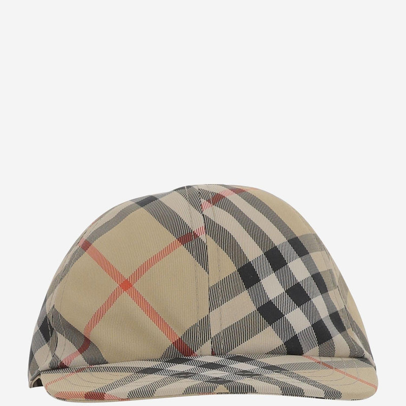 Burberry 8101181 Check Polyester Baseball Cap — Beige Caps