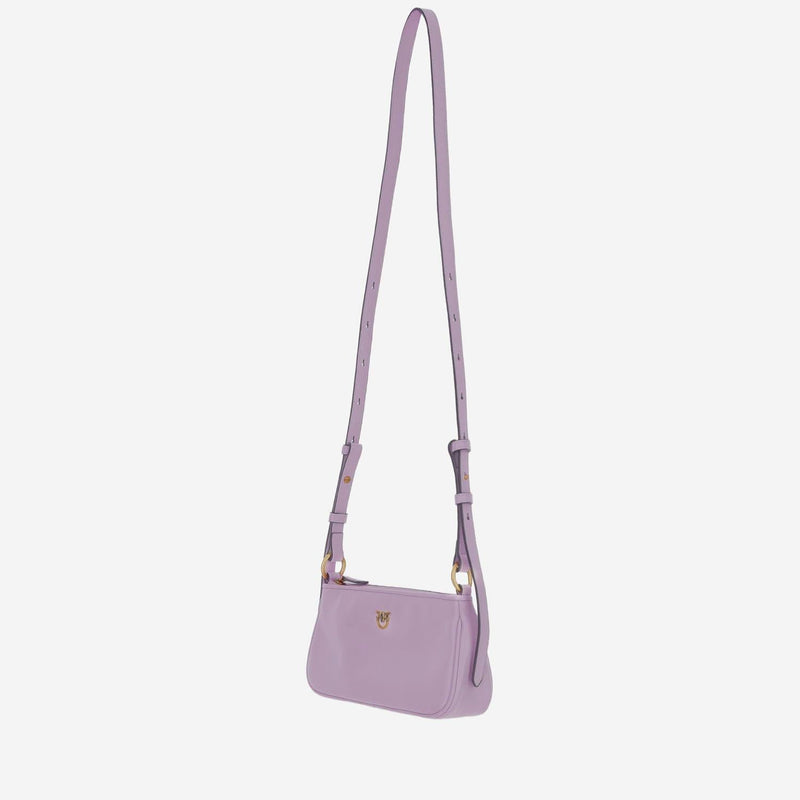 Pinko Half Moon Baguette Mini Bag — Purple Leather