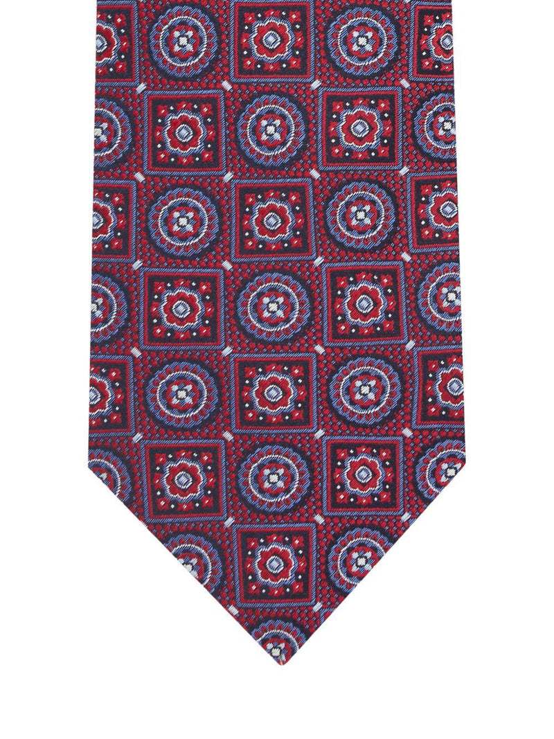 Etro Patchwork Paisley & Striped Silk Tie — Burgundy Neckties