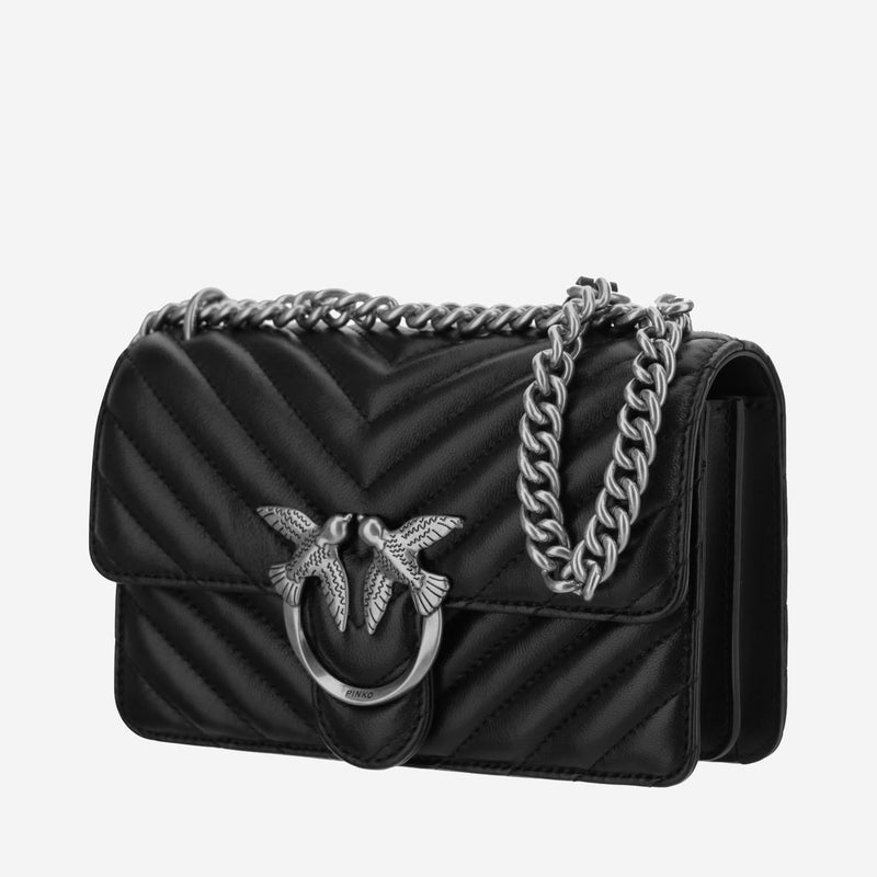 Pinko Shoulder Bag — Black Leather