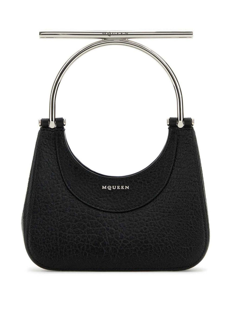 Alexander Mcqueen T-Bar Mini Shoulder Bag — Black Lambskin