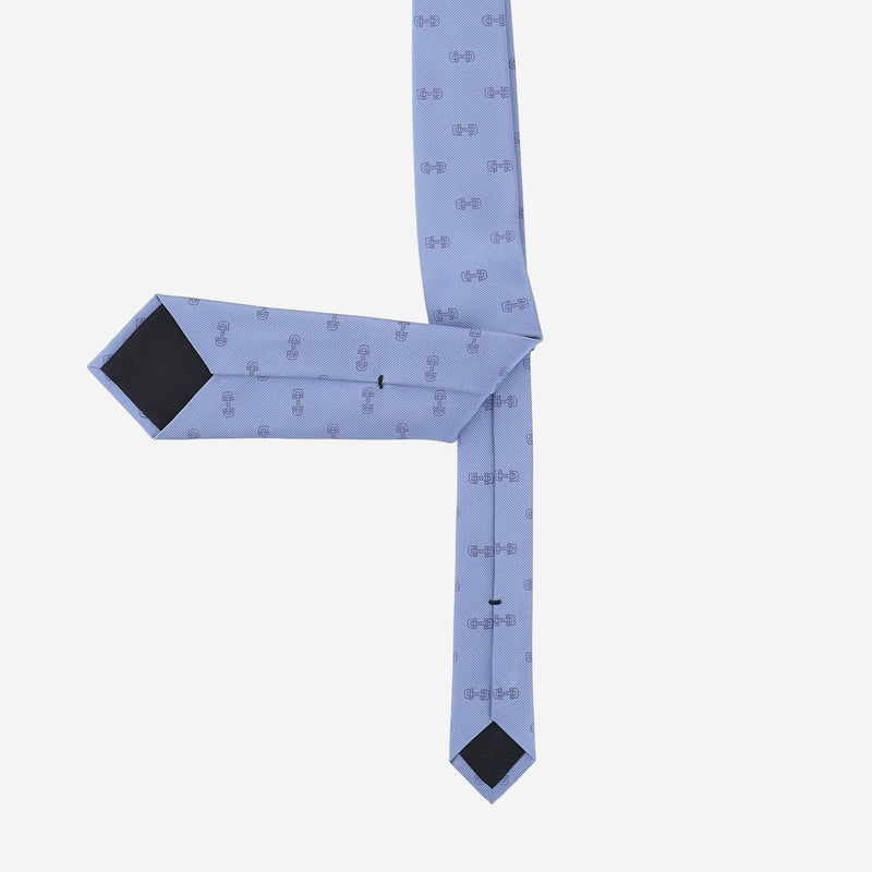 Gucci Morsetto Jacquard Silk Necktie — Blue Neckties