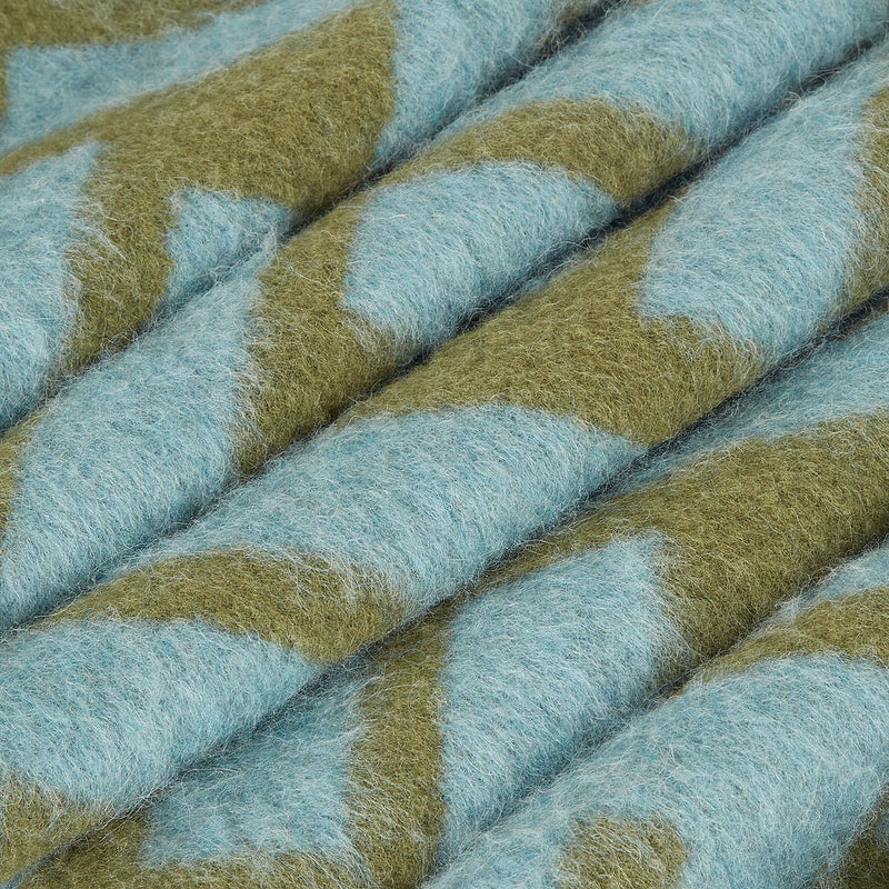 Fendi Alpaca And Wool Blend With Ff Logo Scarf — Blue Scarfs