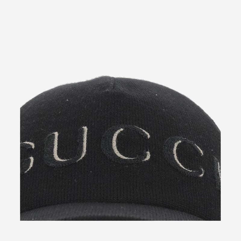 Gucci 817507 Wool Baseball Cap — Black Caps