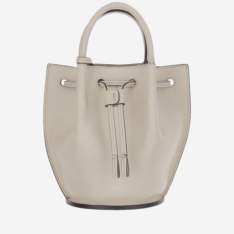 Tods Calfskin Bucket Bag — White