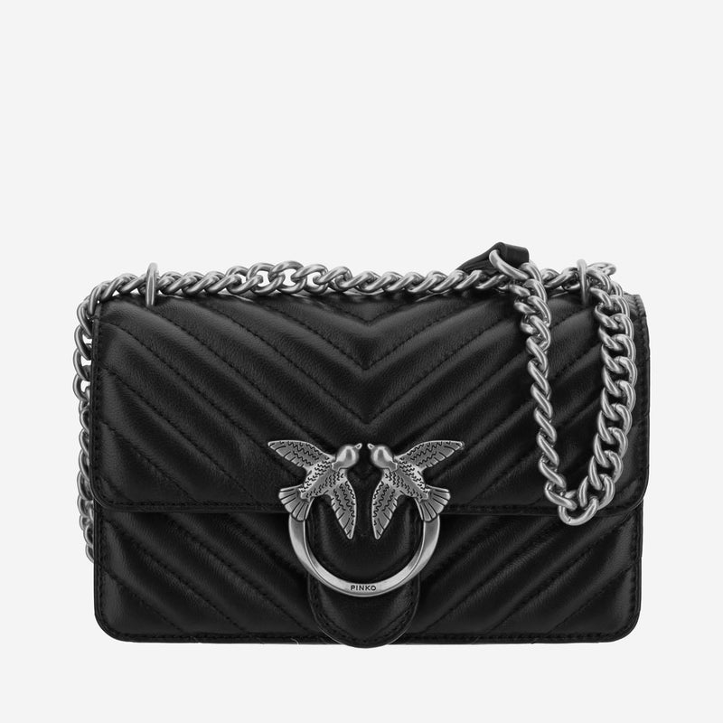 Pinko Shoulder Bag — Black Leather