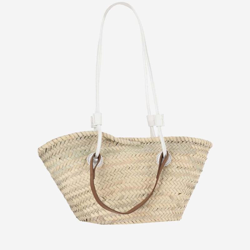 Filippo Catarzi Handcrafted Straw Shoulder Bag — Beige