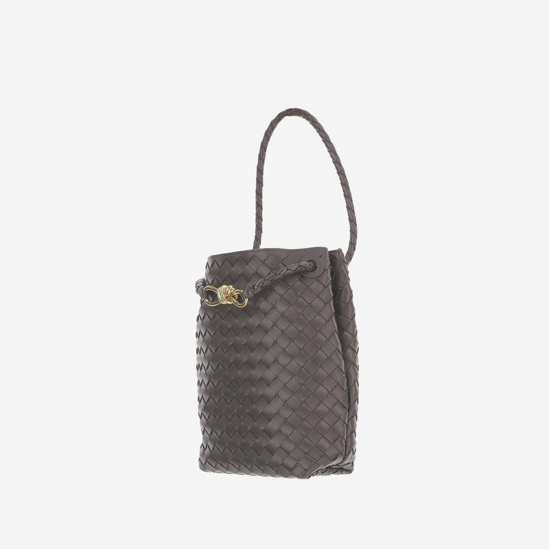 Bottega Veneta Andiamo Bucket Bag — Gray Lamb Skin