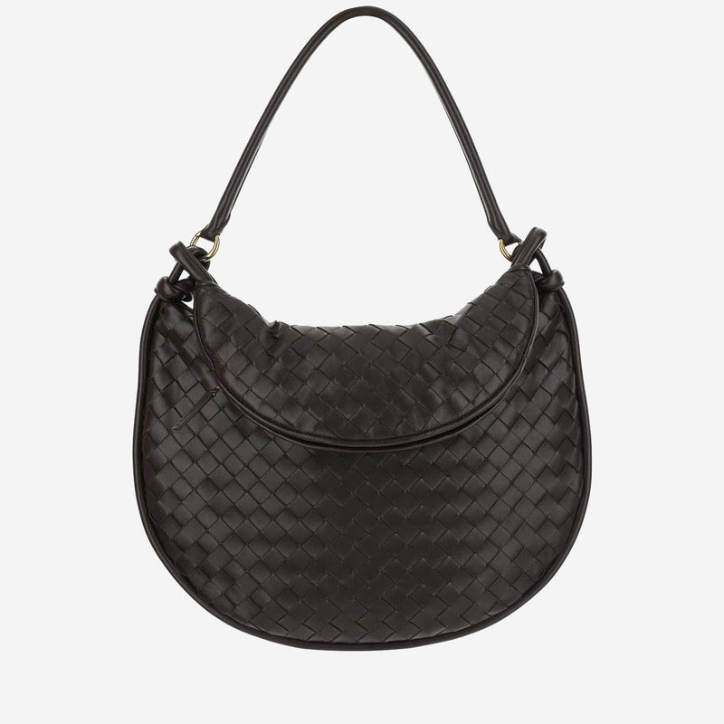 Bottega Veneta Gemelli Shoulder Bag — Brown Lambskin