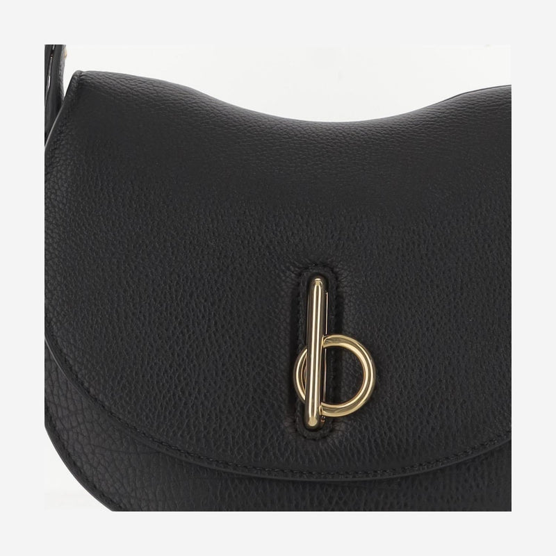 Burberry Rocking Horse Shoulder Bag — Black Calfskin