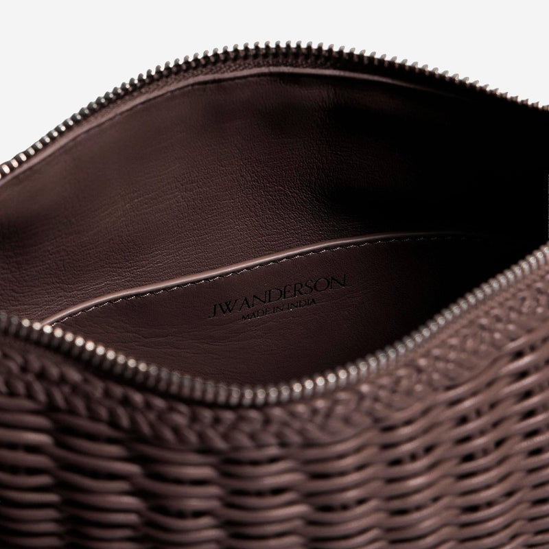 Jw Anderson Hand-Woven Leather Shoulder Bag — Brown