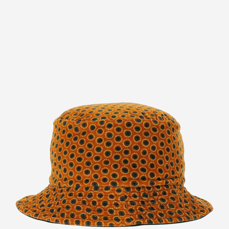 Grevi 3214 All-Over Geometric Pattern Bucket Hat — Orange Cotton