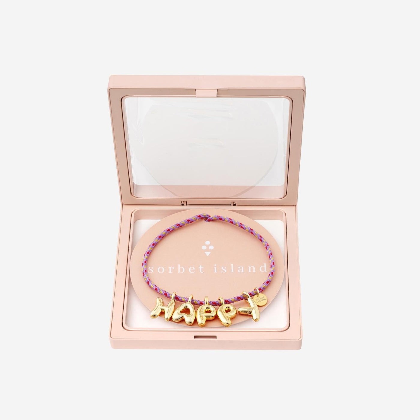 Sorbet Island Bubble Letter Necklace — Multicolor Fabric Necklaces