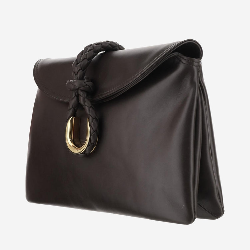 Bottega Veneta Freedom Shoulder Bag — Brown Calfskin