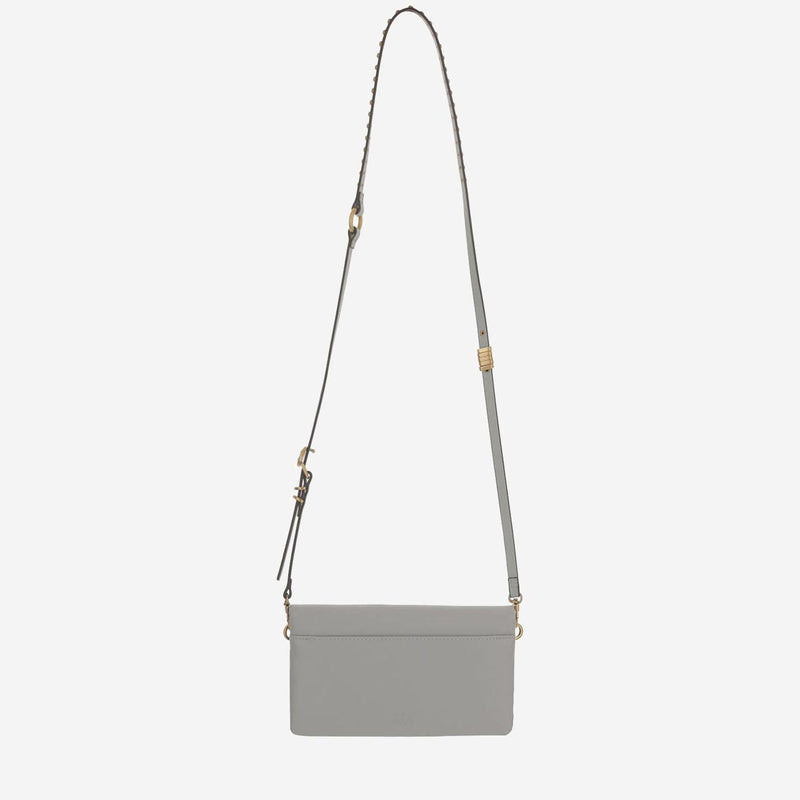 Pinko Smooth Leather Shoulder Bag — Grey