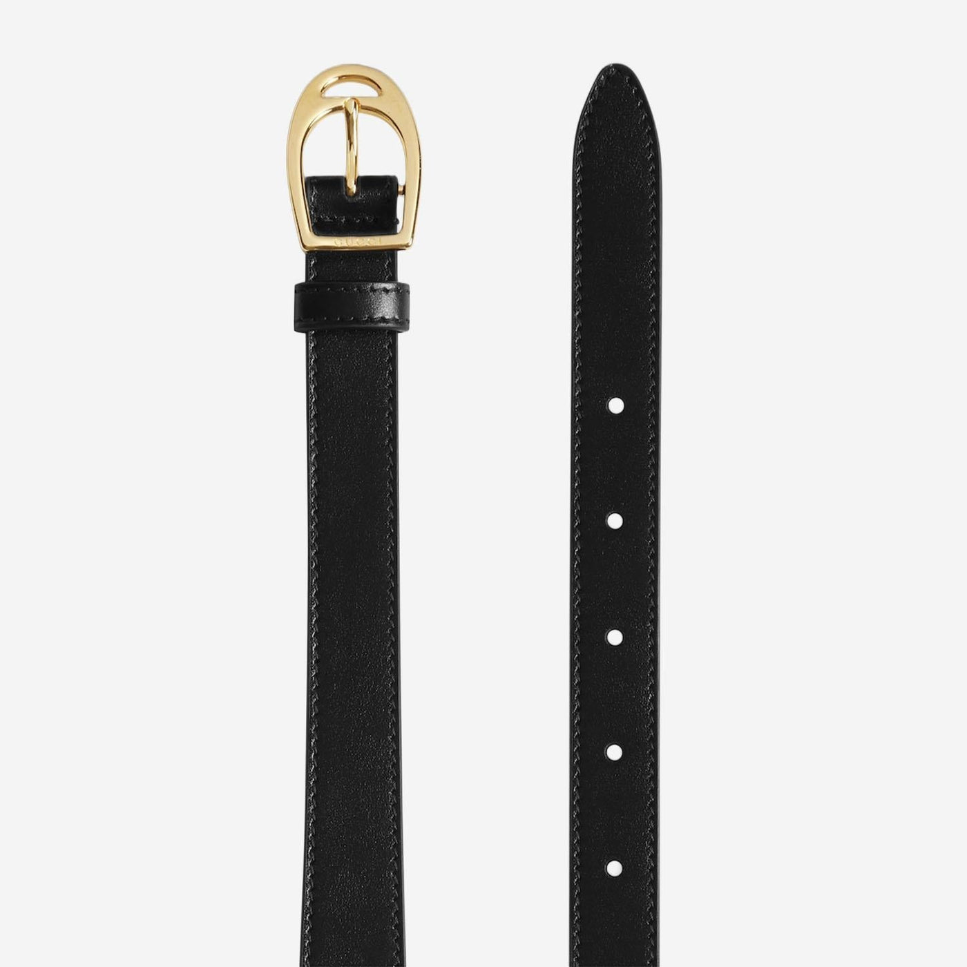 Gucci Oversized Buckle Belt — Black Calf Skin
