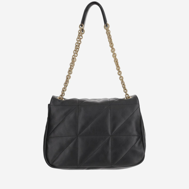 Saint Laurent Cassandre Shoulder Bag — Black Lambskin
