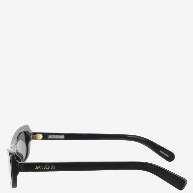 Jacquemus Jac55c1sun Logo-Detailed Rectangle Nylon Sunglasses — Black