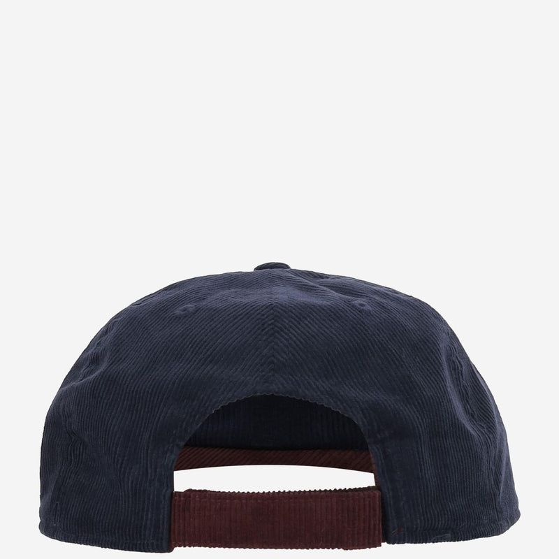 Autry Acpuq9bv Velvet Colorblock Baseball Cap — Navy Cotton Caps