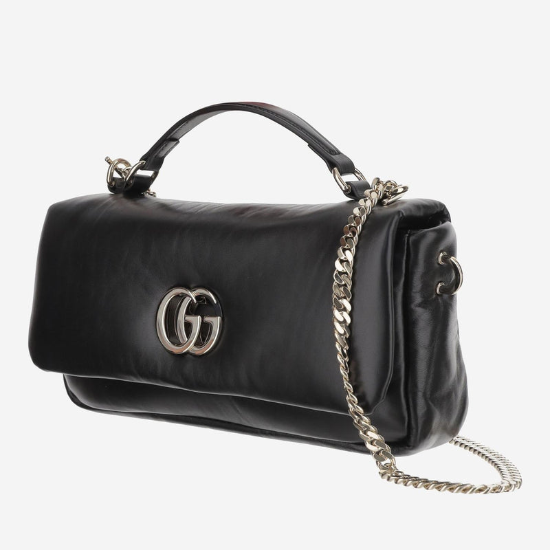 Gucci Padded Leather Shoulder Bag — Black