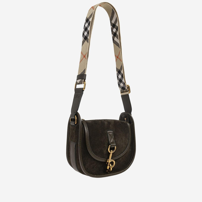 Burberry Suede Leather Shoulder Bag — Black