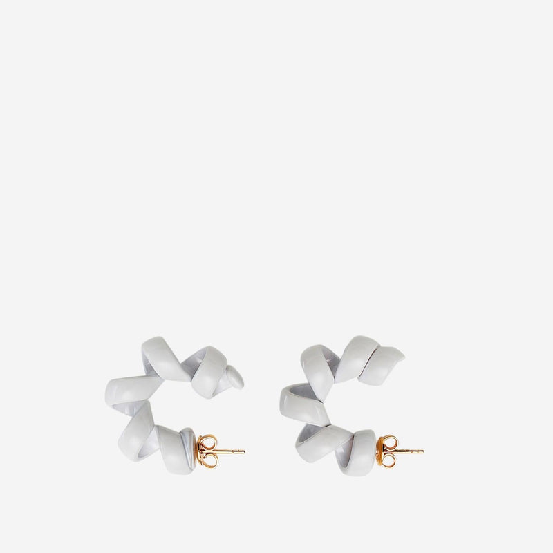 Bottega Veneta Coiled Sterling Silver Earrings — White