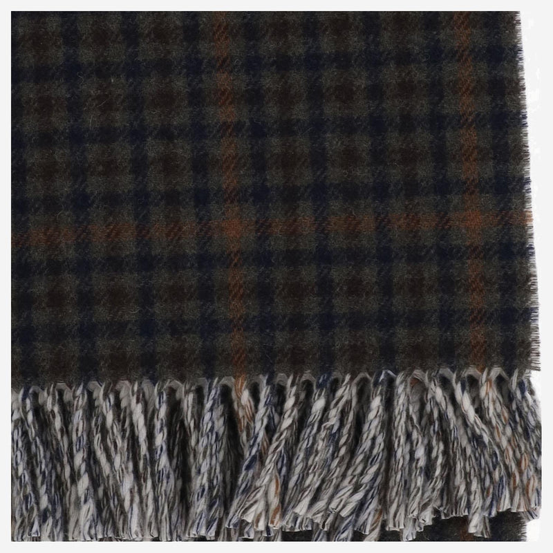 Autry Wool Check Blanket Scarf — Brown Scarfs