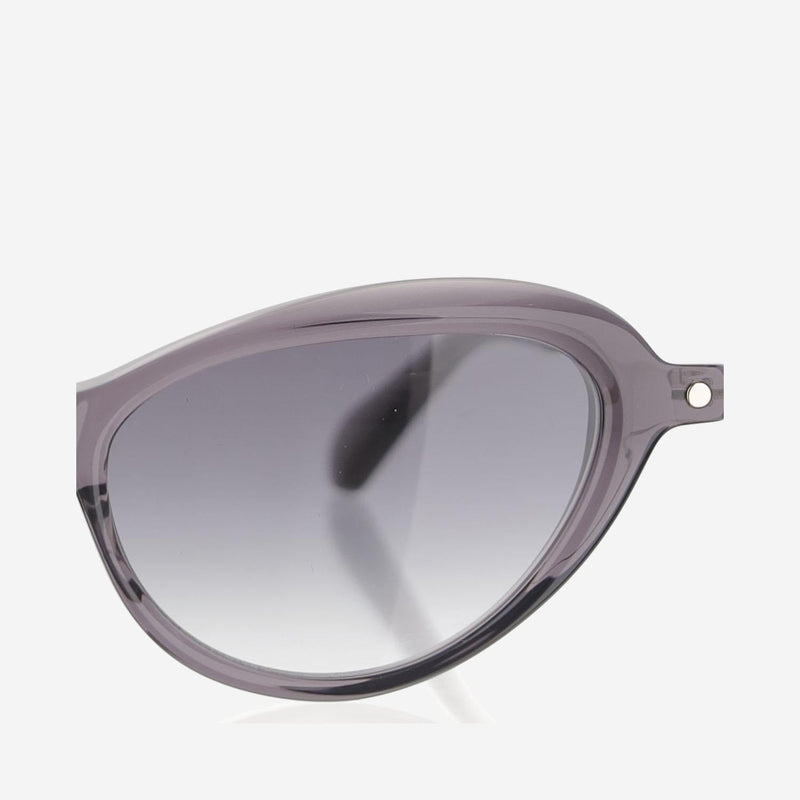 Carven Cc4096s Oval Acetate Sunglasses — Taupe