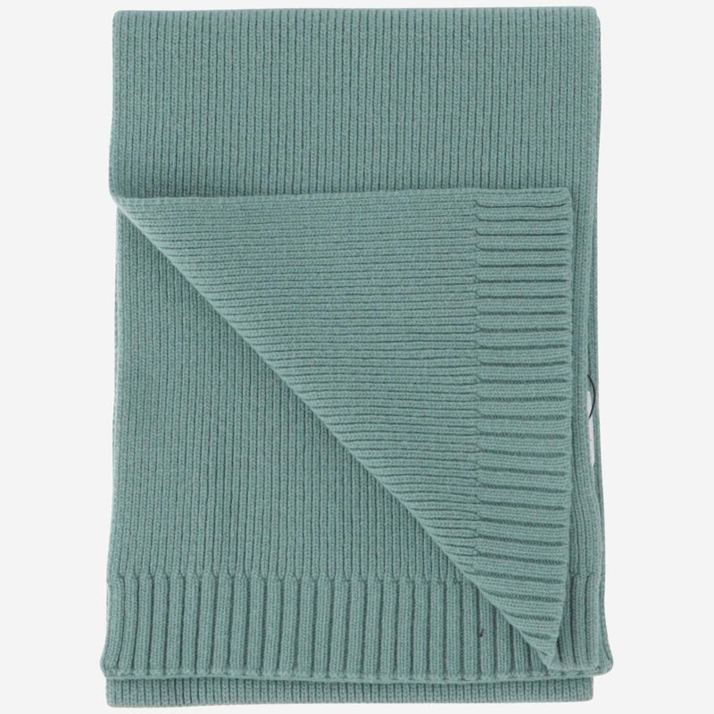 Stone Island Ribbed Wool Blend Scarf — Green Scarfs