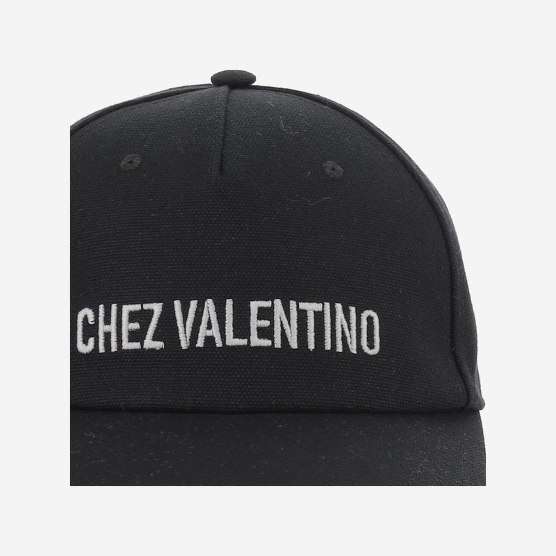 Valentino Garavani 6y2hda41fvh Embroidered Cotton Baseball Cap — Black Caps