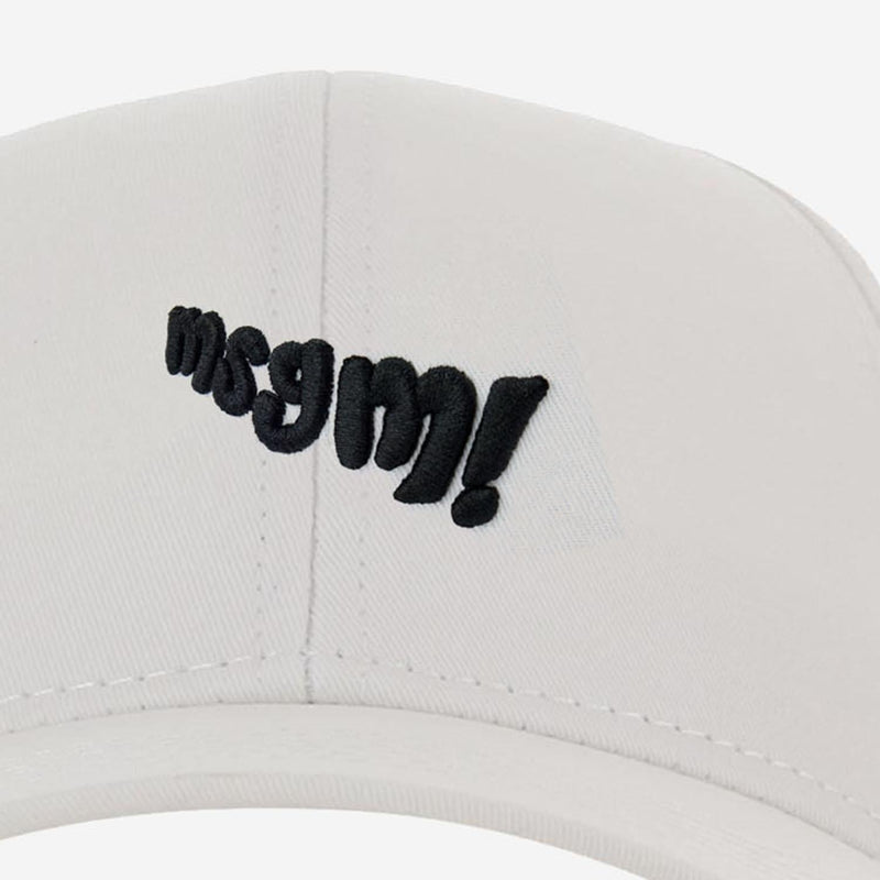 Msgm S6msjubc219 Embroidered Logo Cotton Baseball Cap — White Caps