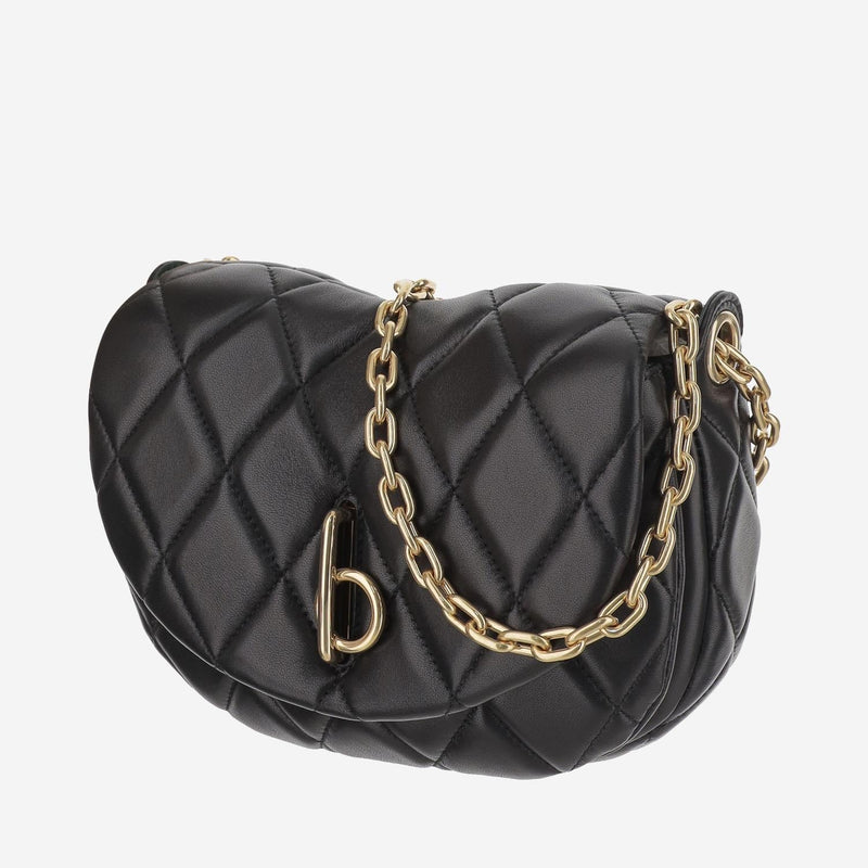 Burberry Rocking Horse Shoulder Bag — Black Lamb Leather