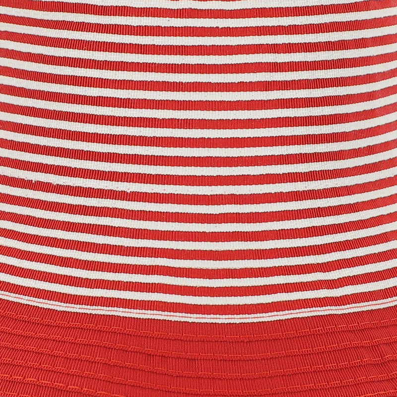 Grevi S6804 Striped Grosgrain Cotton Bucket Hat — Red