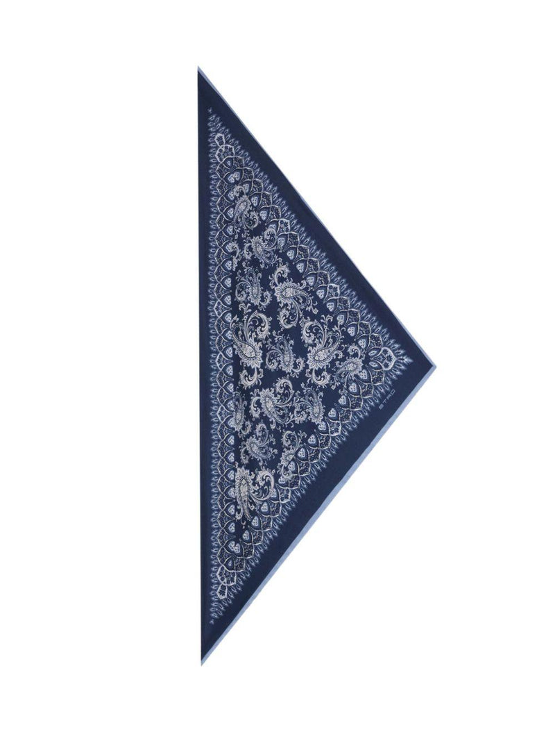 Etro Paisley Silk Scarf — Blue Scarfs