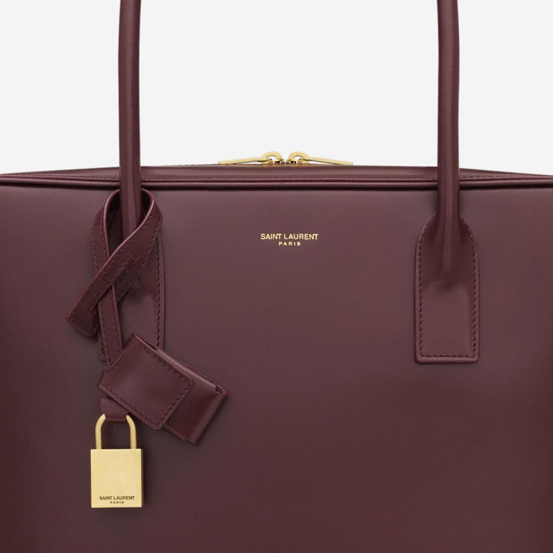 Saint Laurent Top Handle Bag — Burgundy Leather