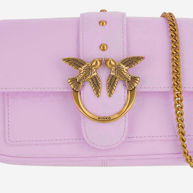 Pinko Shoulder Bag — Pink Leather
