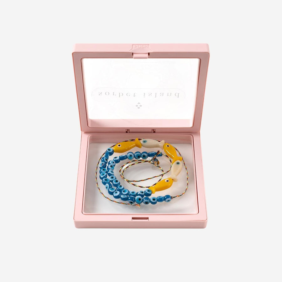 Sorbet Island Fabric And Glass Bead Necklace — Multicolor Beads Necklaces